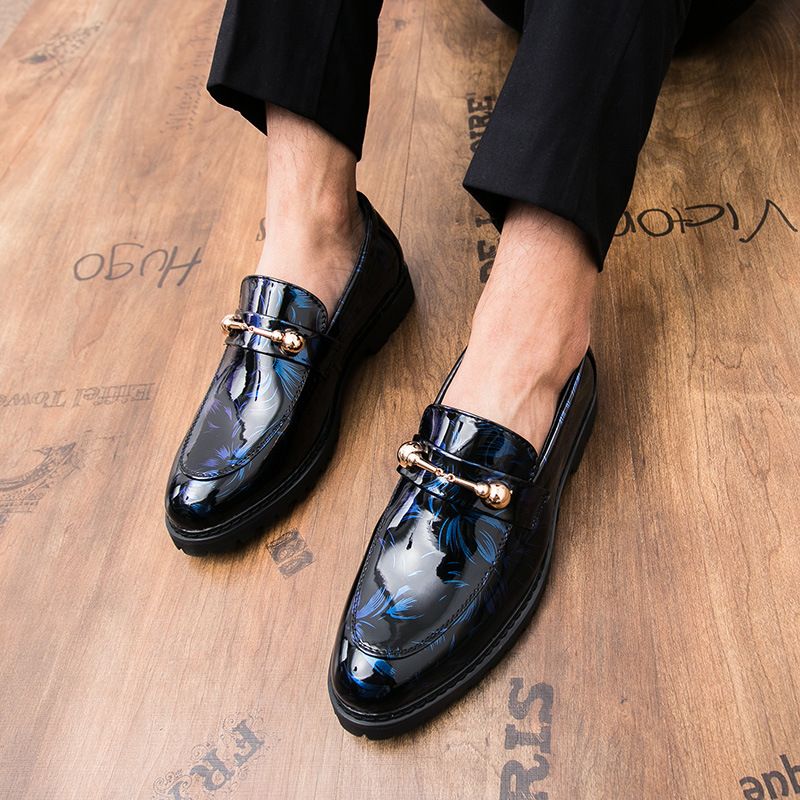 Sharp pointed best man knot semi trailer nightclub shoes, men's British style black business dress, casual work wear_voghion.com