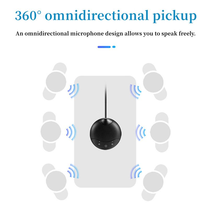 HCSTVCON Omnidirectional Video Conference Microphone Mini Portable 360 ° Voice Pickup USB Plug For Meeting Business_voghion.com