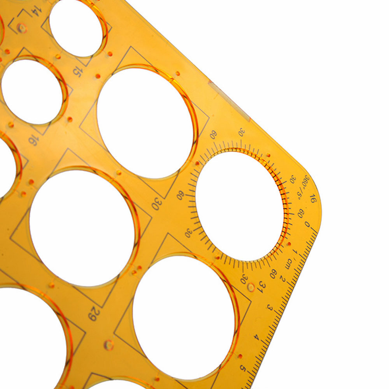 Circular drawing template Soft drawing design template Orange circular drawing ruler Circular sewing template_voghion.com