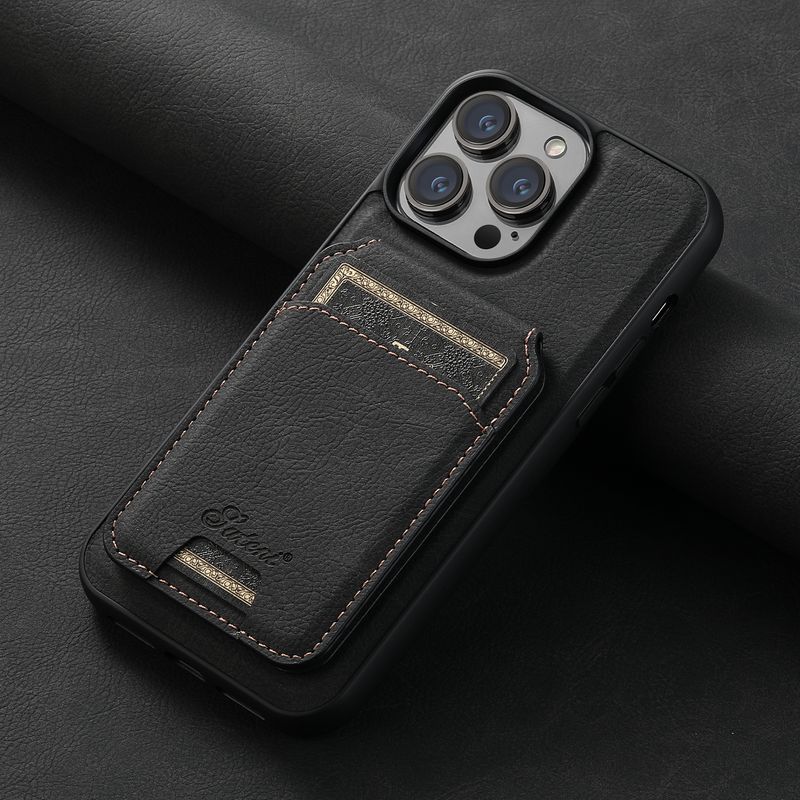 SUTENI Portafoglio Custodia per telefono Porta carte Custodia magnetica in pelle per iPhone 12 13 14 15 Pro Max Plus Ultra_voghion.com