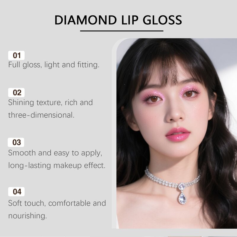 ZEPHOCO Pink Purple Glitter Lipstick Natural Smooth Moisturizing Easy To Apply Versatile Lip Gloss_voghion.com