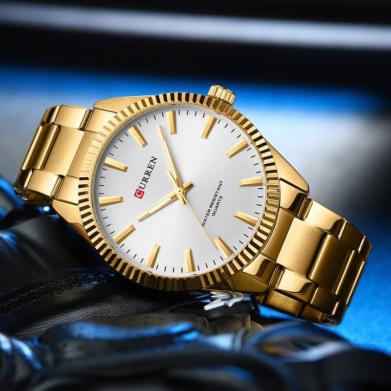 Orologio da uomo classico rotondo in acciaio inossidabile con vetro minerale, movimento al quarzo, resistente all'acqua, orologio da polso casual da lavoro_voghion.com