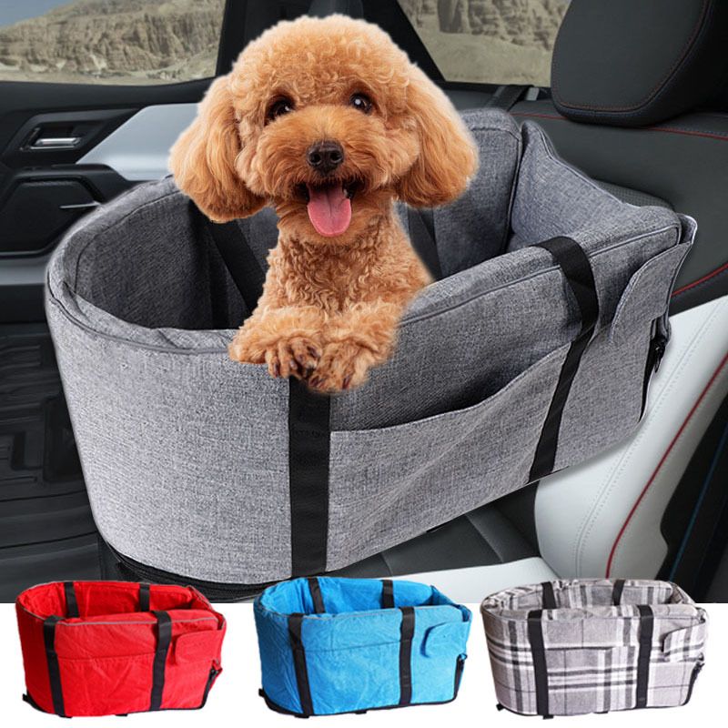 Almofada para assento de animal de estimação portátil de uso duplo para console central de carro_voghion.com