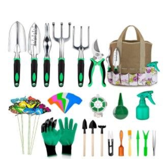 Gartenbedarf Werkzeugset Edelstahl 9-tlg. Gartengeräte Handschuhe Schere Gartenschere_voghion.com