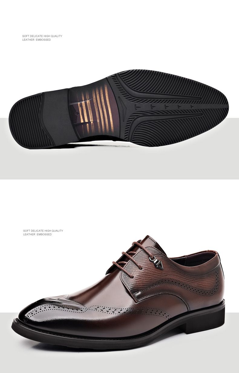 New business dress shoes men's soft sole breathable leather British men's shoes commuter cowhide shoes_voghion.com