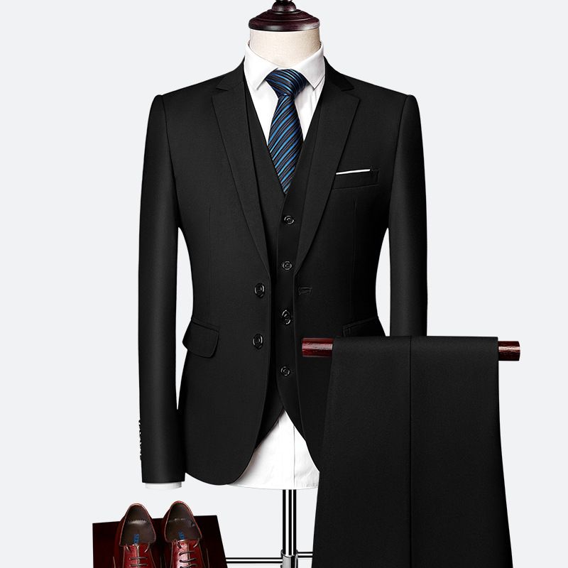 CT 2025 Spring And Autumn New Men's Business Casual Suit Single-Breasted Two-Button Three-Piece Set Jacket Trousers Vest_voghion.com