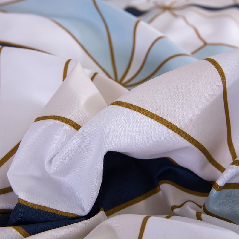 Set copripiumino a tre pezzi con motivi geometrici, a righe e quadrati, per letto matrimoniale_voghion.com
