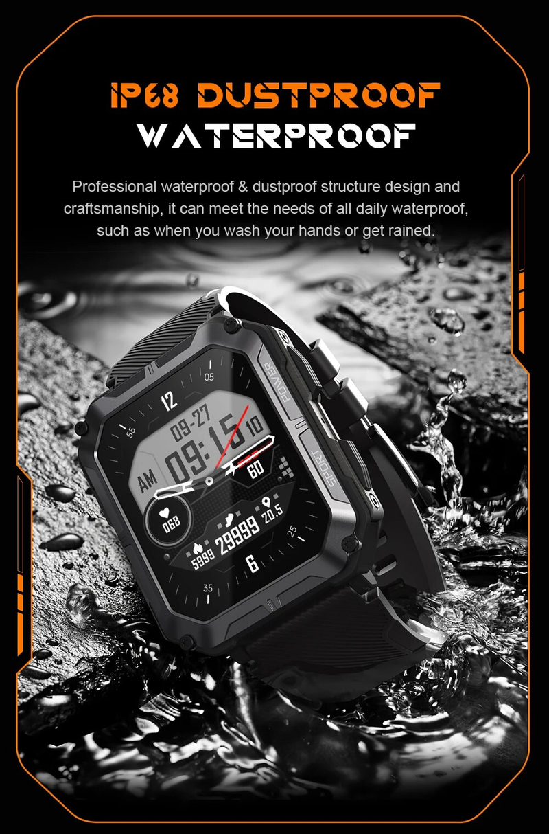 Military Smart Watch Men Waterproof IP68 BT Call Fiess Tracker 123 Sports Intelligent Wirst Smartwatch για τηλέφωνο Android_voghion.com