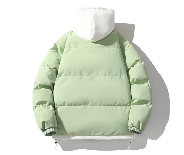 Unisex-Winterjacke mit Kapuze und mehreren Lagen – Streetwear-Fake-Zweiteiler-Design, dicker Polyester-Füllmantel für Männer und Frauen_voghion.com