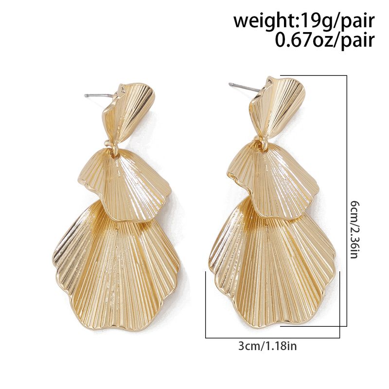 Personality metal geometric texture hollow earrings female irregular twisted glossy earrings earrings_voghion.com