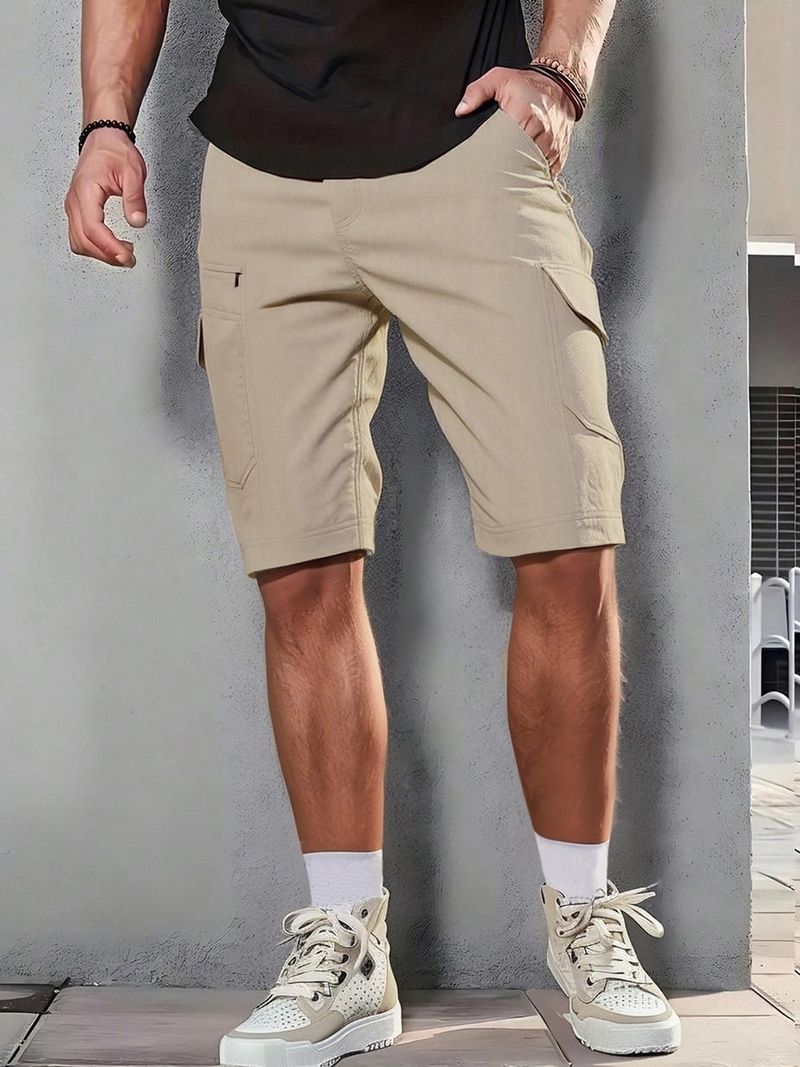 Umwandelbare Cargohose für Herren – vielseitige Outdoor- und Freizeitkleidung, in Shorts umwandelbar, Multi-Taschen-Design, gerade Passform, Polyestergewebe_voghion.com