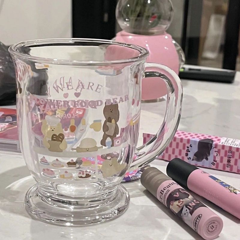Tazza in vetro antiscottatura a forma di orso, design di alta qualità, grande capacità, portatile_voghion.com