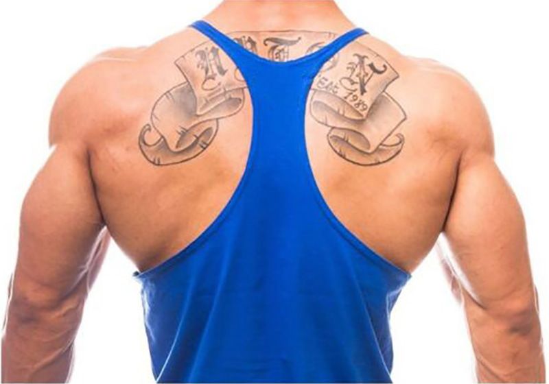 Trendy Summer Muscle Exercise Brother Men's Fitness Tank Top Elastic Pure Cotton Sling Racerback Tank Top_voghion.com
