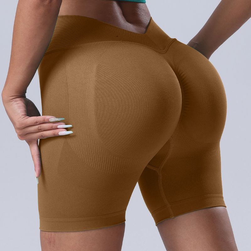 Nuovi pantaloncini aderenti a tre quarti con schiena a V e fianchi aderenti, aderenti, per fitness, sport estivi, ciclismo, yoga e asciugatura rapida_voghion.com