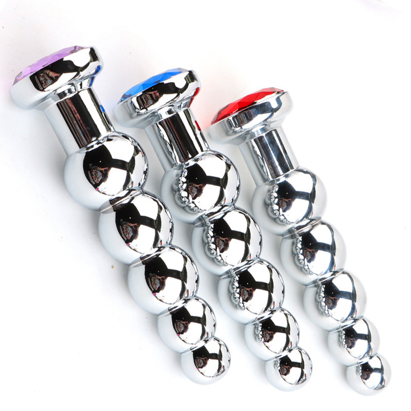 Plug Jewel Anal kleine bis große Perlen rosa blau lila Hintern Prostata-Massagegerät Anus Dilatator Sexspielzeug für Frauen_voghion.com