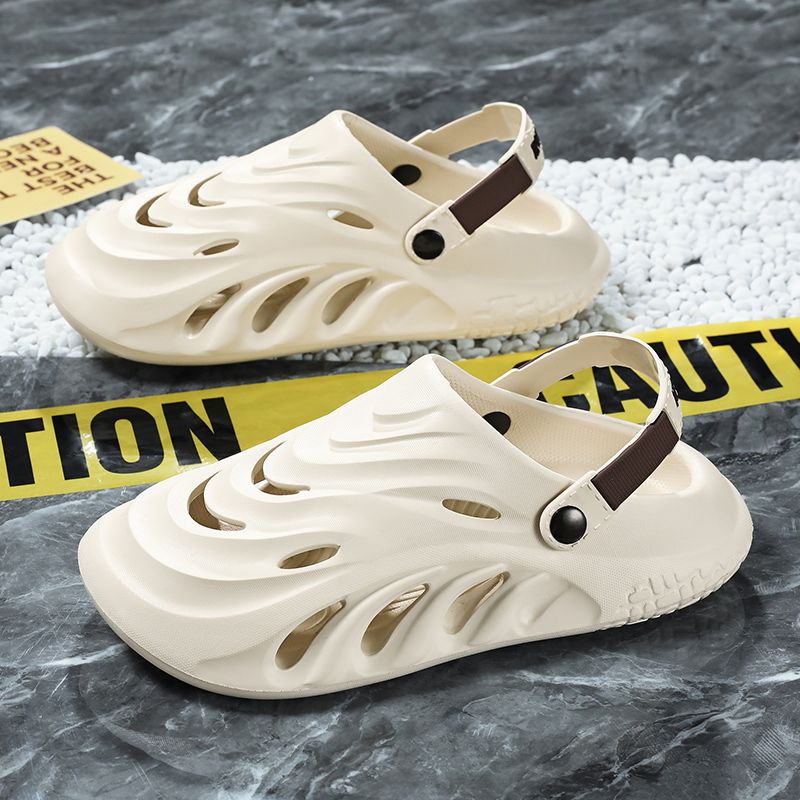 2024 Summer Sandals Indoor House Shoes White Beach Clogs Lightweight Waterproof Sports Flats Slipper For Men_voghion.com