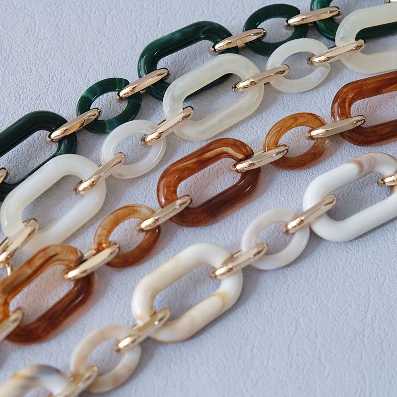 Shoulder Strap Accessories Mixed Gold Bag Resin Thick Acrylic Phone Chain_voghion.com