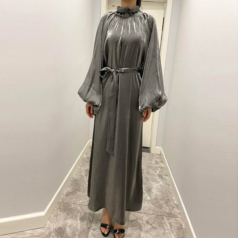 Abbigliamento femminile Abito da donna con maniche a lanterna Abito musulmano del Medio Oriente Musulmano_voghion.com