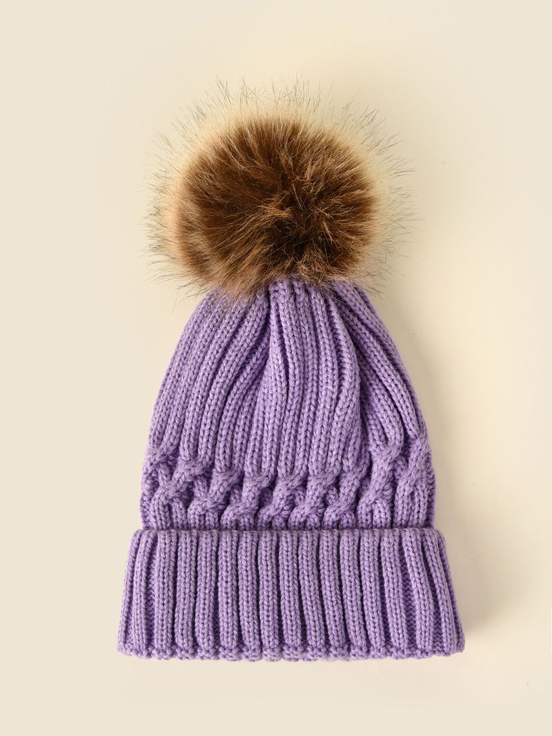 New Korean Style Women's Wool Knitted Hat Wholesale Autumn And Winter Warm Wool Ball Hat Thick Versatile Face Slimming Travel Hat_voghion.com