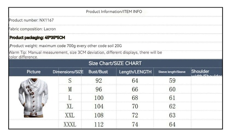Autumn and Winter New High Collar Cow Horn Leather Button Sweater Men's Knitted Cardigan Top Clothes_voghion.com