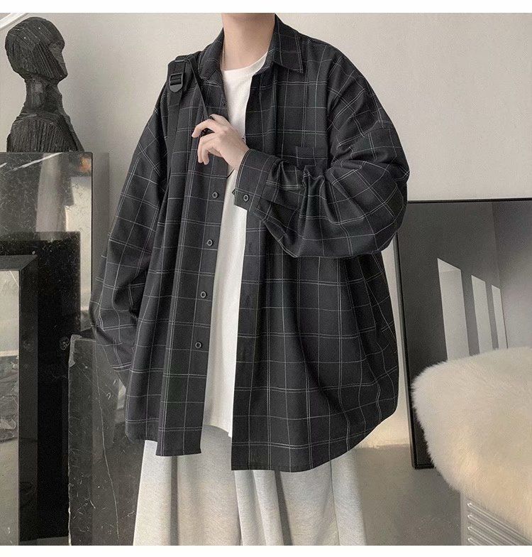 Camicia casual versatile sottile estiva da uomo a quadri retrò, versione coreana, vestiti alla moda in stile Hong Kong_voghion.com