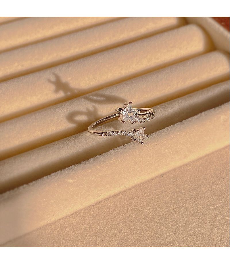 Super Immortal Star Zircon Open per donna, anello di alta moda, micro intarsio leggero di lusso e anello unico per l'indice_voghion.com