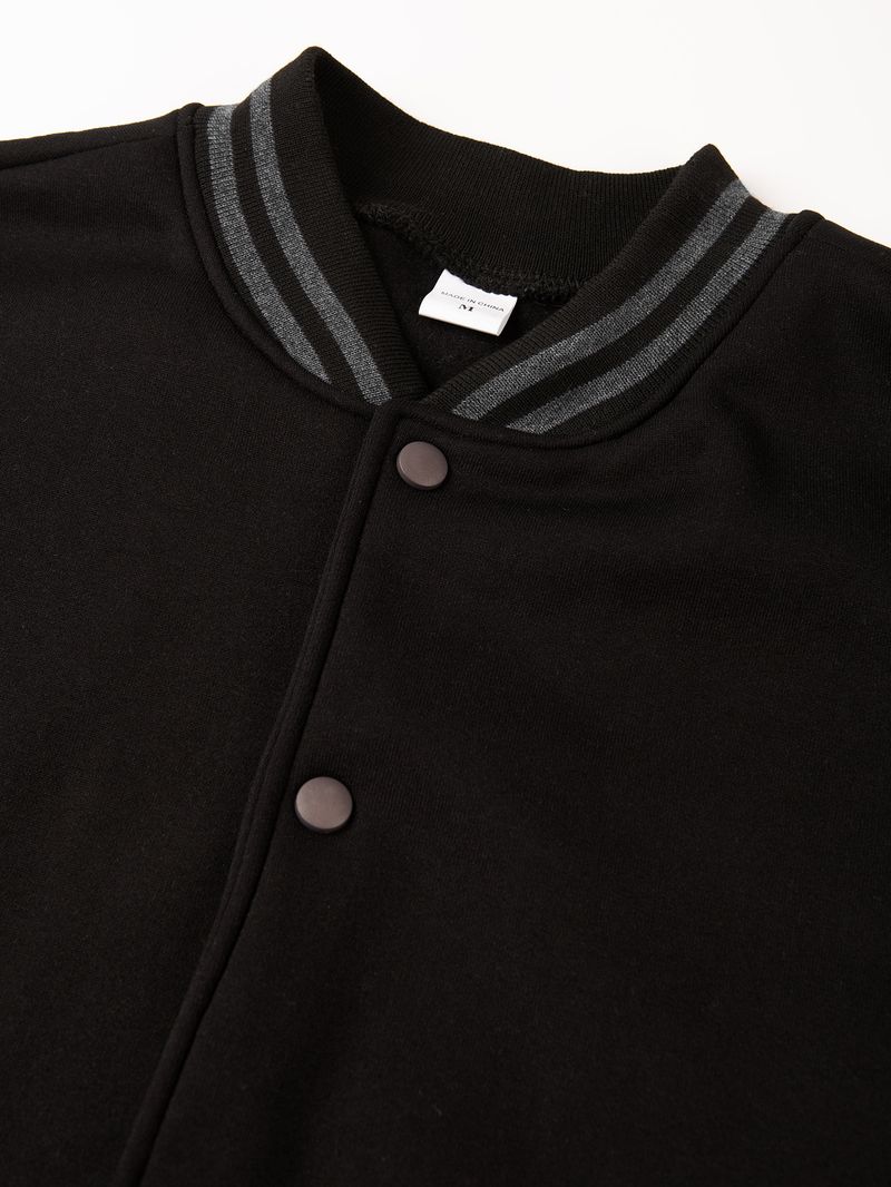 Men's Fleece-Lined Baseball Jacket - Winter Zip-Up Hoodie With Button Front, Unisex Oversized Streetwear Coat (S-XXL)_voghion.com