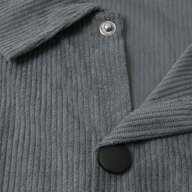 Cardigan da uomo slim fit, in velluto a coste, multitasche, casual, taglie forti, tinta unita, 2023_voghion.com