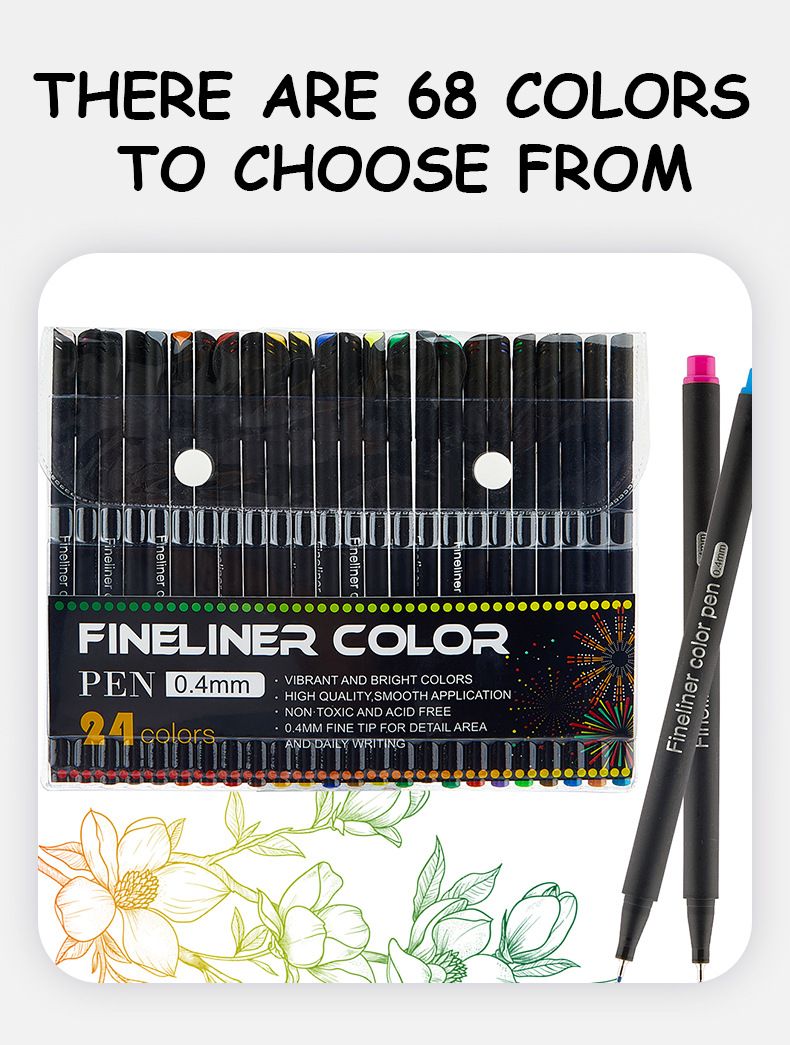 Ensemble de 60 feutres à dessin fins de 0,4 mm, à séchage rapide et imperméables, pour artistes, étudiants, bricoleurs et illustrateurs (multicolore)._voghion.com