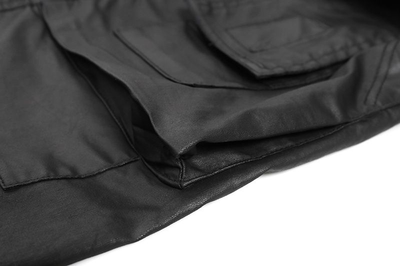 Men’s Clothing Dark RO Coated Waxed Double Ring CARGO Loose Overalls Casual Pants_voghion.com