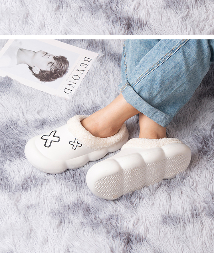 Damhusskor Fuzzy Curly fuskpäls Memory Foam Slip On Tofflor_voghion.com