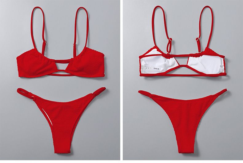 Multi Color Sexy Sling Strap Split Swimsuit European And American Three Point High Waist Hot Spring Bikini Swimsuit_voghion.com