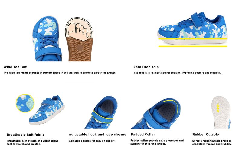Toddler/Little/Big/Kid Barefoot Wide Toe Box Zero Drop Minimalist Sneakers Splay Naturally Walking Shoes For Boys Girls_voghion.com