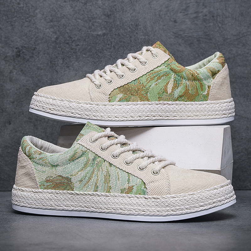 Scarpe da pescatore alla moda con lacci in velluto a coste fresco piccolo da uomo autunno 2025 nuove 32146_voghion.com