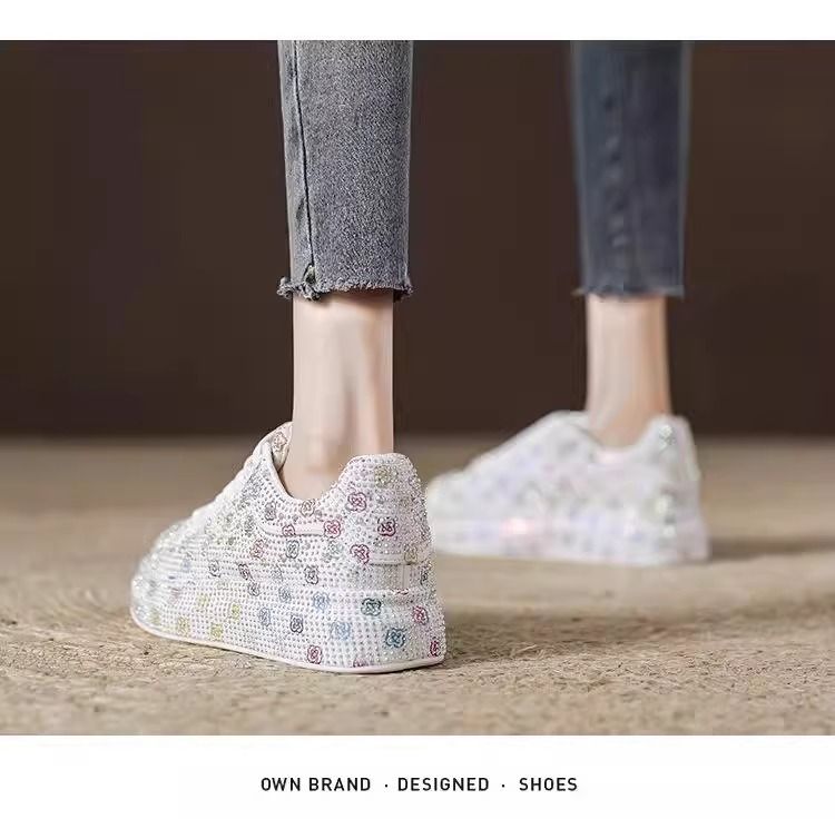 Sneakers da donna con stelle e strass, alla moda, casual, basse, traspiranti, con plateau, allacciate, comode da indossare tutti i giorni_voghion.com