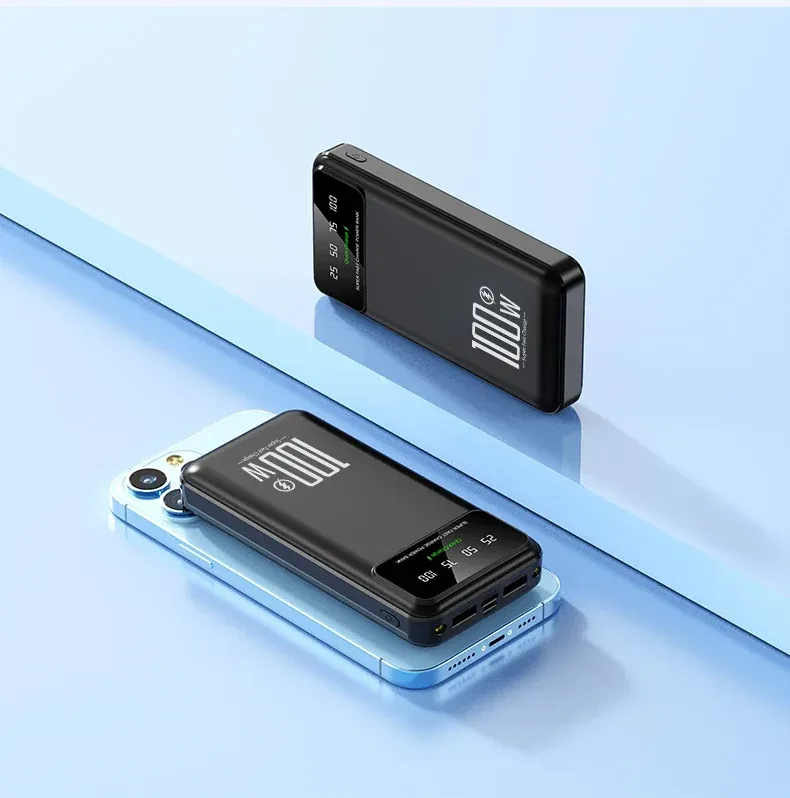 Tragbare 30000-mAh-Powerbank mit hoher Kapazität, 100 W, ultraschnelles Laden, digitale Anzeige mit LED-Licht für iPhone,_voghion.com