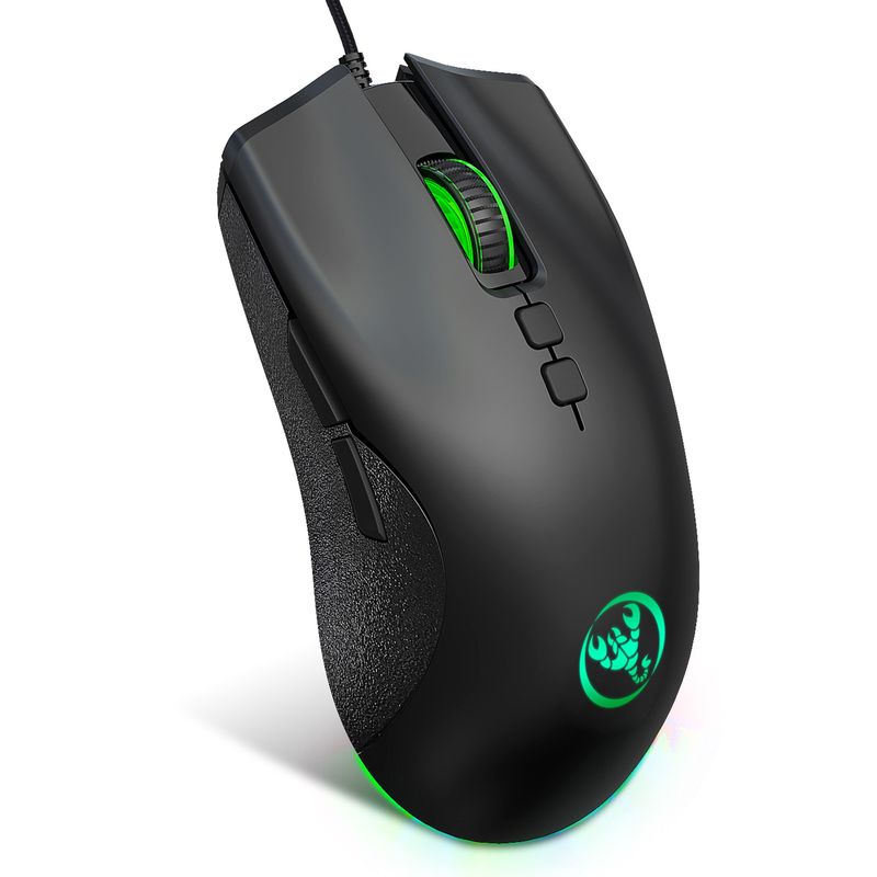A883 krāsaina kvēlojoša 7D spēļu pele, Esports vadu pele 6400dpi regulējama makro programmēšana_voghion.com
