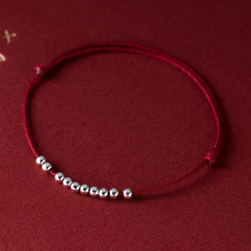 Rote Schnurpaare in ihrem Sternzeichenjahr, Glücksperlenarmband für Männer und Frauen, schlichter, dünner Sommer-Fußkettchenschmuck,_voghion.com