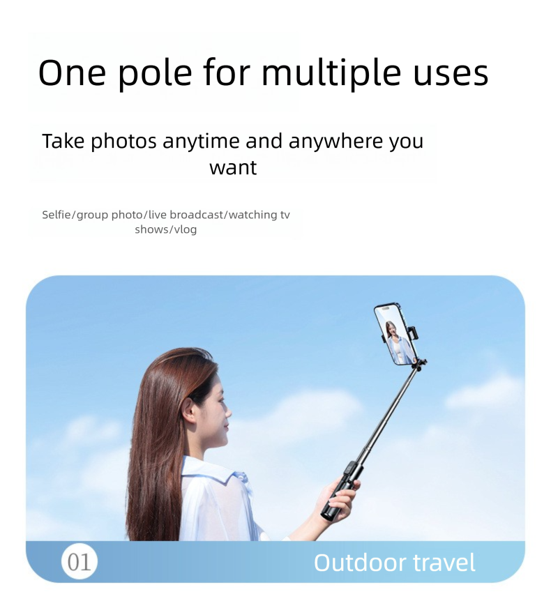 Handheld Mini Selfie Stick Bluetooth Light Travel Portable Phone Stand Photo Artifact Floor Tripod_voghion.com