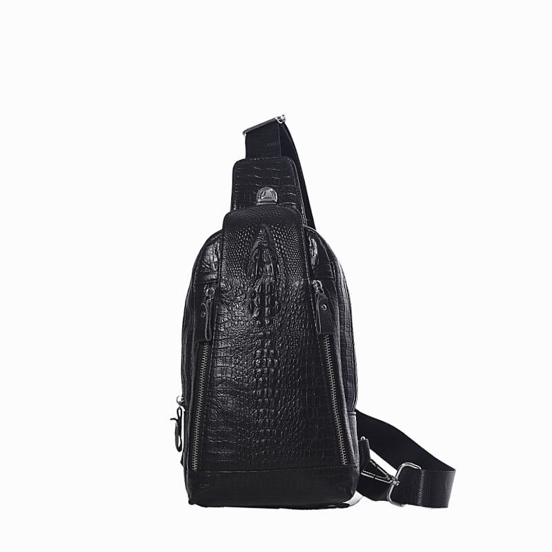 Neue Krokodilmuster Crossbody Top Layer Rindsleder Herren Schulter Mode Taille Student Casual Bag_voghion.com