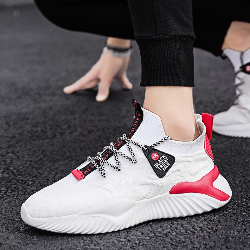 Breathable Running Thick Sole Height Increasing Casual Men's Round Toe Lace-up Sports Shoes_voghion.com