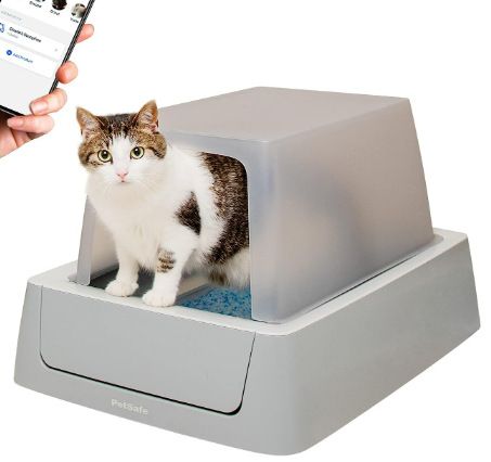 Thermoformed Plastic Large Size With Lid Easy-to-Clean Cat Litter Box Round Pet Toilet Set_voghion.com