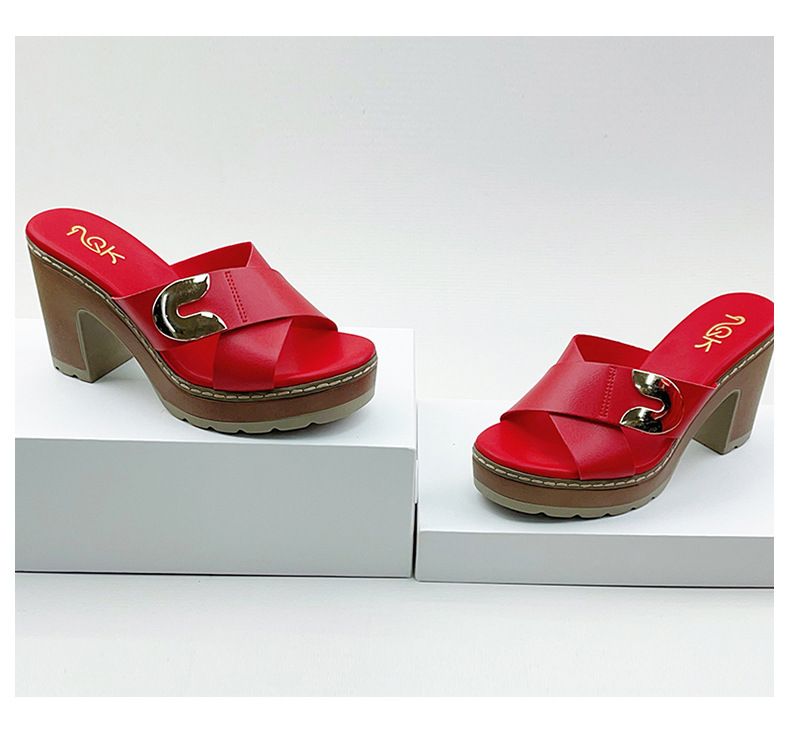 New Fashion High Heel Slippers Bohemian Large Size Shoes Women's Sandals Outdoor Versatile_voghion.com