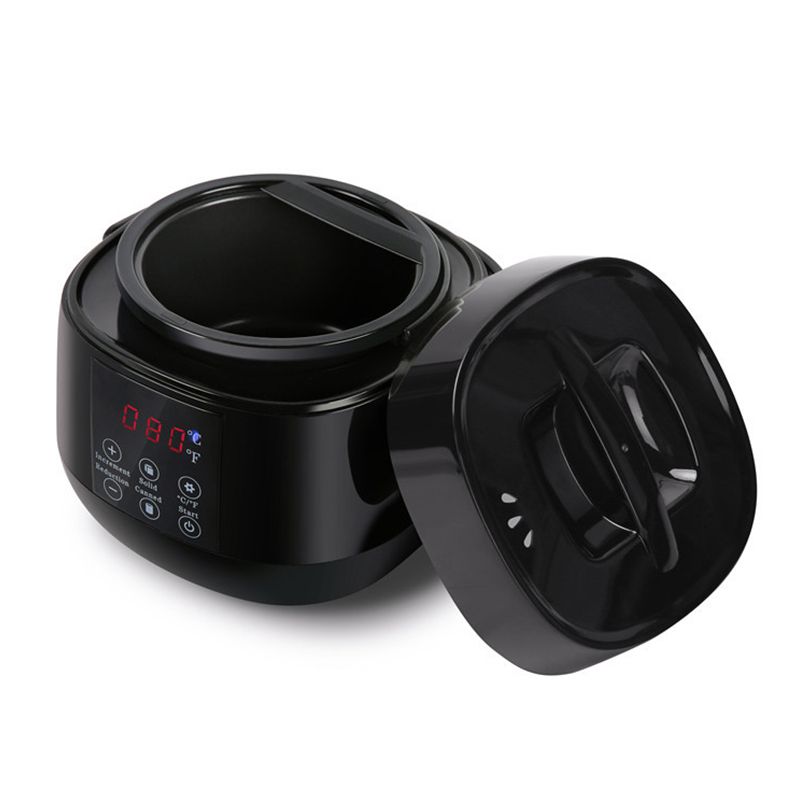 Încălzitor de ceară de 500 cc, aparat de încălzit pentru îndepărtarea părului, epilator de corp SPA, oală de ceară cu parafină, display LCD inteligent pentru temperatură_voghion.com