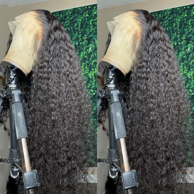 HD Water Wave 250 Tiheys Deep Wave 30 40 Tuumaa 13x4 Pitsi edessä Hiusperuukki Brasilialainen läpinäkyvä edestä liimaton kihara peruukki_voghion.com