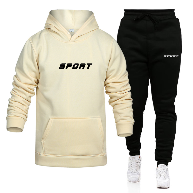 Nuevo Conjunto de suéter deportivo y de ocio para hombre, suéter estampado de Color sólido para otoño e invierno, Jersey_voghion.com