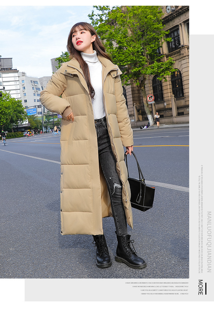 Women's Long Winter Coat With Hood, Slim Fit Knee-Length Padded Jacket, Warm Polyester Fiber Filling, Casual Commuter Style_voghion.com