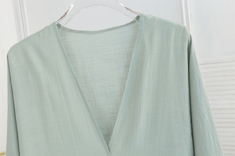 Elegant Embroidered Dress - Flowy Muslim Long Sleeve Open Front Robe For Women, Comfortable Chiffon Fabric, Plus Size Friendly_voghion.com