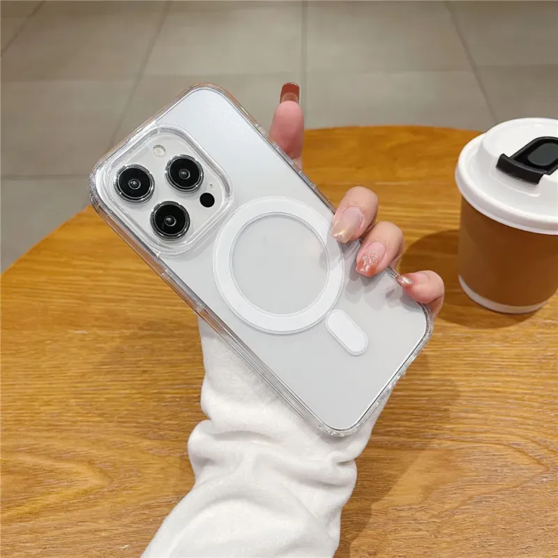 Hülle für iPhone 16 15 11 13 12 14 Pro Max XR X XS Plus Magnetische kabellose Ladetelefonhüllen Klare Abdeckung_voghion.com