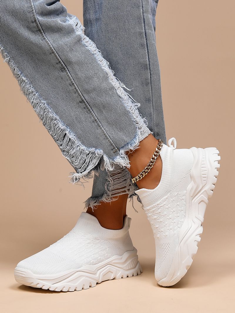 Plus Size Women's Breathable Sock Sneakers Slip-On Lazy Shoes_voghion.com